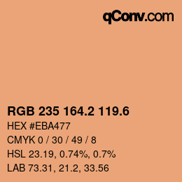 カラーコード: RGB 235 164.2 119.6 | qconv.com