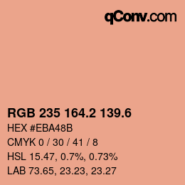 カラーコード: RGB 235 164.2 139.6 | qconv.com