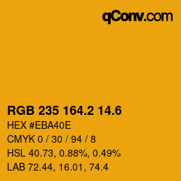 カラーコード: RGB 235 164.2 14.6 | qconv.com