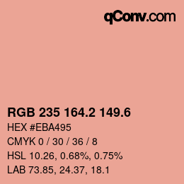 カラーコード: RGB 235 164.2 149.6 | qconv.com