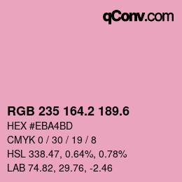 カラーコード: RGB 235 164.2 189.6 | qconv.com