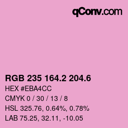 カラーコード: RGB 235 164.2 204.6 | qconv.com