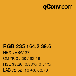 カラーコード: RGB 235 164.2 39.6 | qconv.com