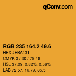 カラーコード: RGB 235 164.2 49.6 | qconv.com