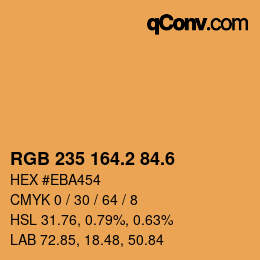 カラーコード: RGB 235 164.2 84.6 | qconv.com