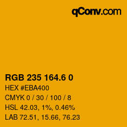 カラーコード: RGB 235 164.6 0 | qconv.com