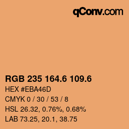 カラーコード: RGB 235 164.6 109.6 | qconv.com