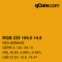 カラーコード: RGB 235 164.6 14.6 | qconv.com