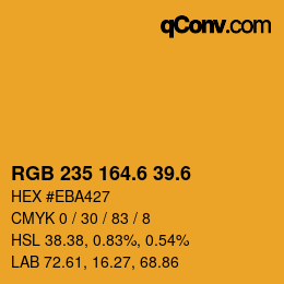 カラーコード: RGB 235 164.6 39.6 | qconv.com