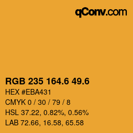 カラーコード: RGB 235 164.6 49.6 | qconv.com