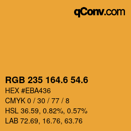 カラーコード: RGB 235 164.6 54.6 | qconv.com