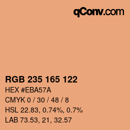 Color code: RGB 235 165 122 | qconv.com