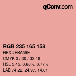 Color code: RGB 235 165 158 | qconv.com