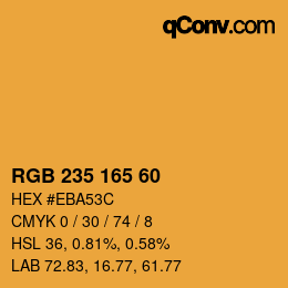 Color code: RGB 235 165 60 | qconv.com