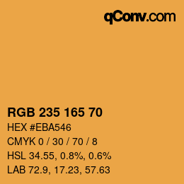 カラーコード: RGB 235 165 70 | qconv.com