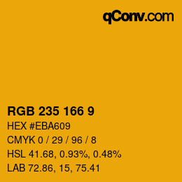 Color code: RGB 235 166 9 | qconv.com