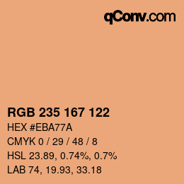 Color code: RGB 235 167 122 | qconv.com