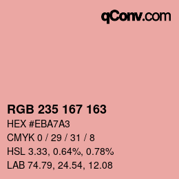 Color code: RGB 235 167 163 | qconv.com