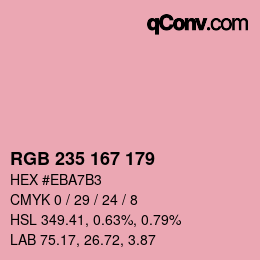 カラーコード: RGB 235 167 179 | qconv.com