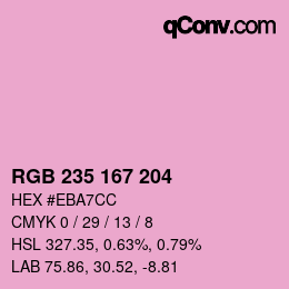 カラーコード: RGB 235 167 204 | qconv.com