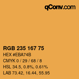 カラーコード: RGB 235 167 75 | qconv.com