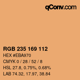 颜色代码: RGB 235 169 112 | qconv.com