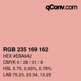 Color code: RGB 235 169 162 | qconv.com