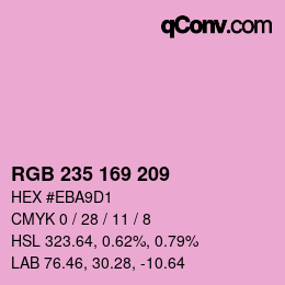 カラーコード: RGB 235 169 209 | qconv.com