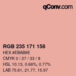 カラーコード: RGB 235 171 158 | qconv.com