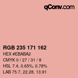 カラーコード: RGB 235 171 162 | qconv.com