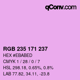 Color code: RGB 235 171 237 | qconv.com