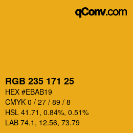 カラーコード: RGB 235 171 25 | qconv.com