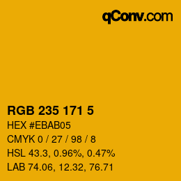 颜色代码: RGB 235 171 5 | qconv.com