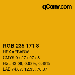 Color code: RGB 235 171 8 | qconv.com