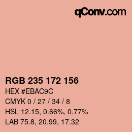カラーコード: RGB 235 172 156 | qconv.com