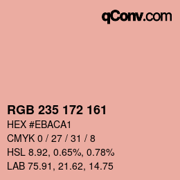 カラーコード: RGB 235 172 161 | qconv.com