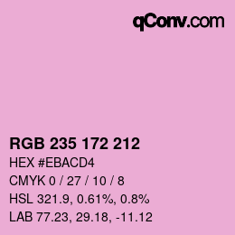 Farbcode: RGB 235 172 212 | qconv.com