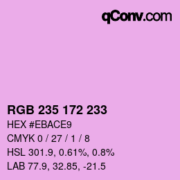 Color code: RGB 235 172 233 | qconv.com