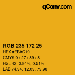 颜色代码: RGB 235 172 25 | qconv.com