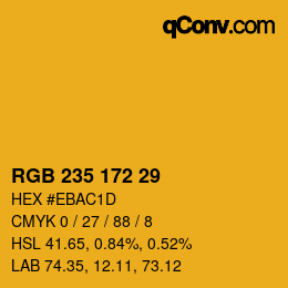 カラーコード: RGB 235 172 29 | qconv.com