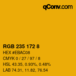 カラーコード: RGB 235 172 8 | qconv.com