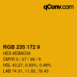 カラーコード: RGB 235 172 9 | qconv.com