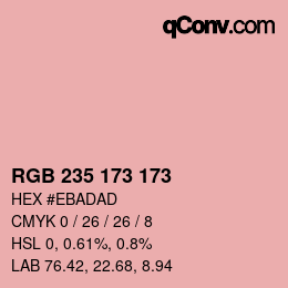 Color code: RGB 235 173 173 | qconv.com