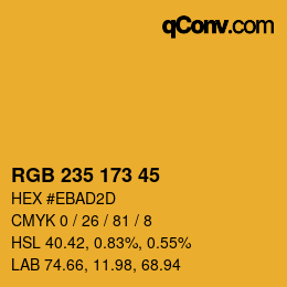 カラーコード: RGB 235 173 45 | qconv.com
