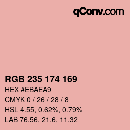 カラーコード: RGB 235 174 169 | qconv.com