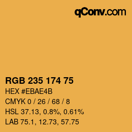 カラーコード: RGB 235 174 75 | qconv.com