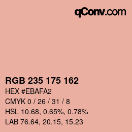 カラーコード: RGB 235 175 162 | qconv.com