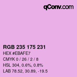 Código de color: RGB 235 175 231 | qconv.com