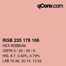 カラーコード: RGB 235 176 166 | qconv.com