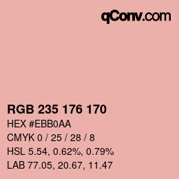 カラーコード: RGB 235 176 170 | qconv.com